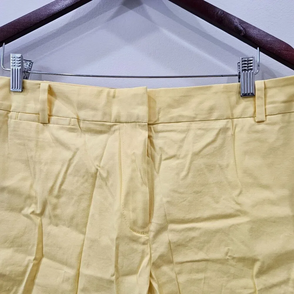 Talbots Womens Bermuda Short Petite 16P Yellow Mid Rise Casual Summer Resort